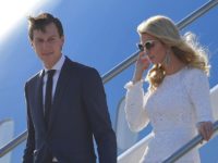 Ivanka Trump, daughter of US President Donald Trump, her husband Jared Kushner, senior adviser to Trump step off Air Force One upon arrival at Rome's Fiumicino Airport on May 23, 2017. Donald Trump arrived in Rome for a high-profile meeting with Pope Francis in what was his first official trip to Europe since becoming US President. / AFP PHOTO / MANDEL NGAN (Photo credit should read MANDEL NGAN/AFP/Getty Images)