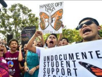 Young immigrants and supporters gather for a rally in support of Deferred Action for Childhood Arrivals (DACA) in Los Angeles, California on September 1, 2017. A decision is expected in coming days on whether US President Trump will end the program by his predecessor, former President Obama, on DACA which has protected some 800,000 undocumented immigrants, also known as Dreamers, since 2012. / AFP PHOTO / FREDERIC J. BROWN (Photo credit should read FREDERIC J. BROWN/AFP/Getty Images)