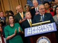 WASHINGTON, DC - SEPTEMBER 6: Senate Minority Leader Chuck Schumer (D-NY) speaks at a news conference about President Donald Trump's decision to end the Deferred Action for Childhood Arrivals (DACA) program at the U.S. Capitol September 6, 2017 in Washington, DC. Democrats called for action on young undocumented immigrants that came to the U.S. as children who now could face deportation if Congress does not act. (Photo by Aaron P. Bernstein/Getty Images)
