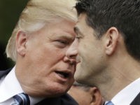 FILE - In this May 4, 2017, file photo, President Donald Trump talks with House Speaker Paul Ryan of Wis. in the Rose Garden of the White House in Washington. Republican leaders on Wednesday, Aug. 16, tiptoed around Trump's extraordinary comments on white supremacists. Ryan said on Aug. 15 