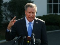 WASHINGTON, DC - FEBRUARY 24: Ohio Governor John Kasich (R-OH), speaks to reporters after a closed meeting with U.S. President Donald Trump, on February 24, 2017 in Washington, DC. Kasich is in Washington for the National Governors Association meetings. (Photo by Mark Wilson/Getty Images)
