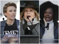 Johansson, Fonda, Davis, Women's March AP
